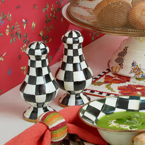 Courtly Check Enamel Large Salt & Pepper Shakers