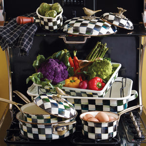 Courtly Check Enamel 1 Qt. Saucepan