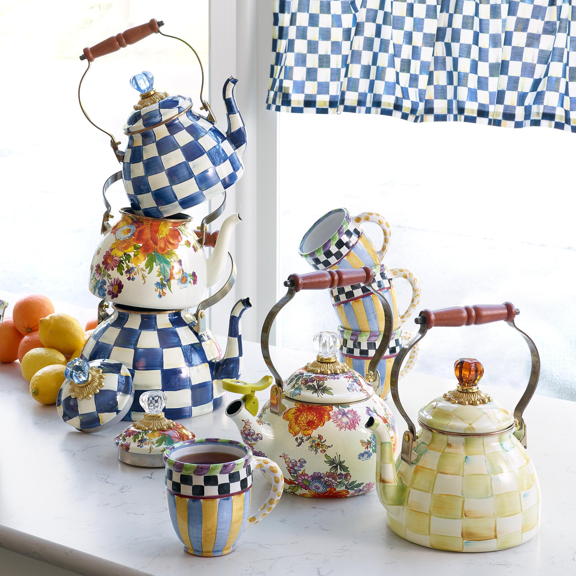 Royal Check Tea Kettle - 2 Quart - RFD