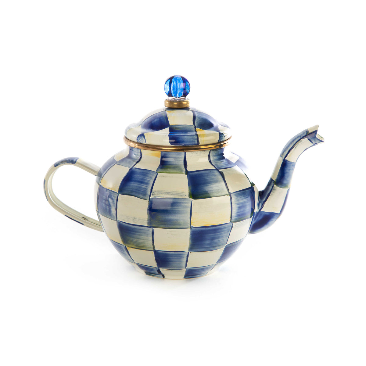 Royal Check Enamel Teapot - 4 Cup