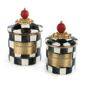 Courtly Check Enamel Canister - Mini