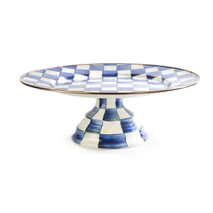 Royal Check Pedestal Platter - Large