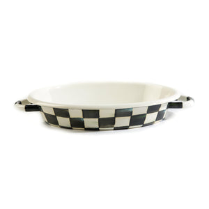 Courtly Check Enamel Oval Gratin Dish - Medium