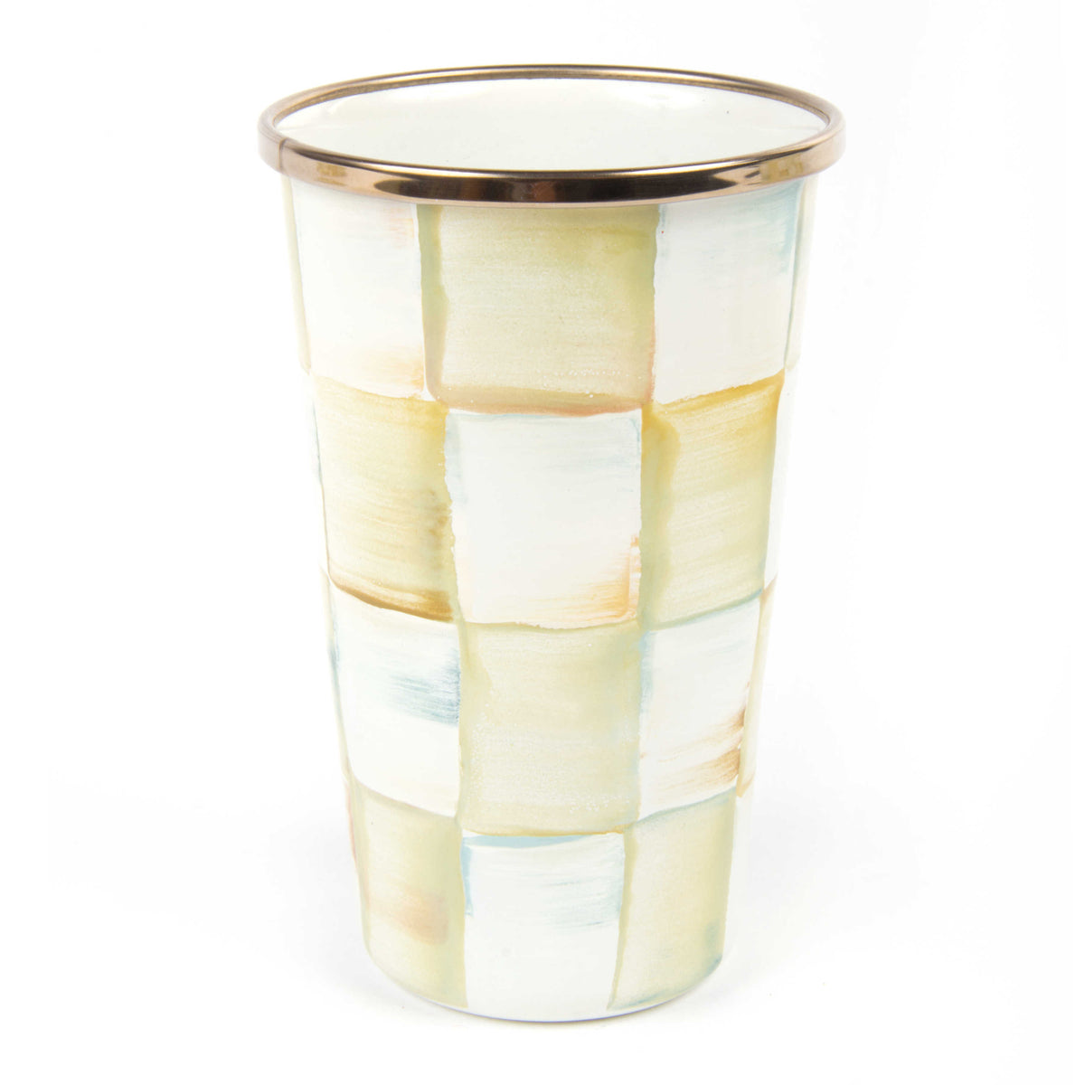 Parchment Check Enamel Tumbler - 10 Ounce