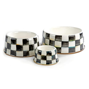 Courtly Check Enamel Pet Dish - Medium