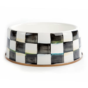Courtly Check Enamel Pet Dish - Medium