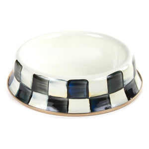 Courtly Check Enamel Cat Dish
