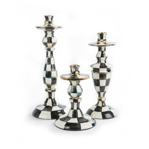 Courtly Check Enamel Candlestick - Large