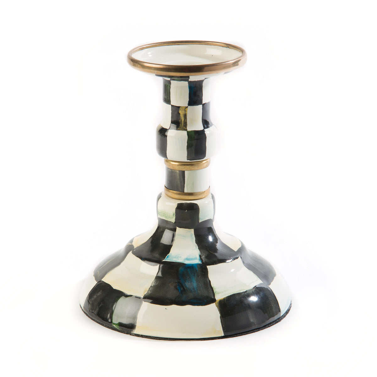 Courtly Check Enamel Candlestick - Modest