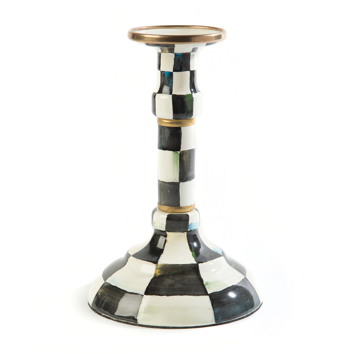 Courtly Check Enamel Candlestick - Middling