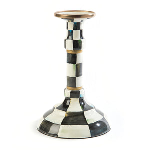 Courtly Check Enamel Candlestick - Middling