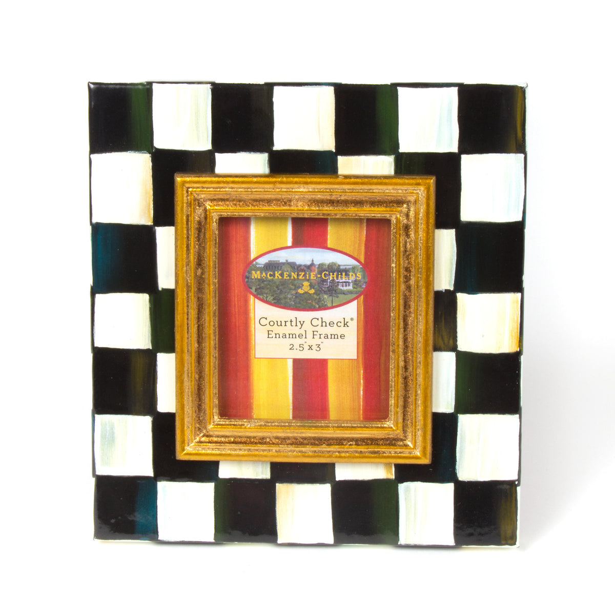 Courtly Check Enamel Frame - 2.5&quot; x 3&quot;