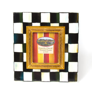 Courtly Check Enamel Frame - 2.5" x 3"