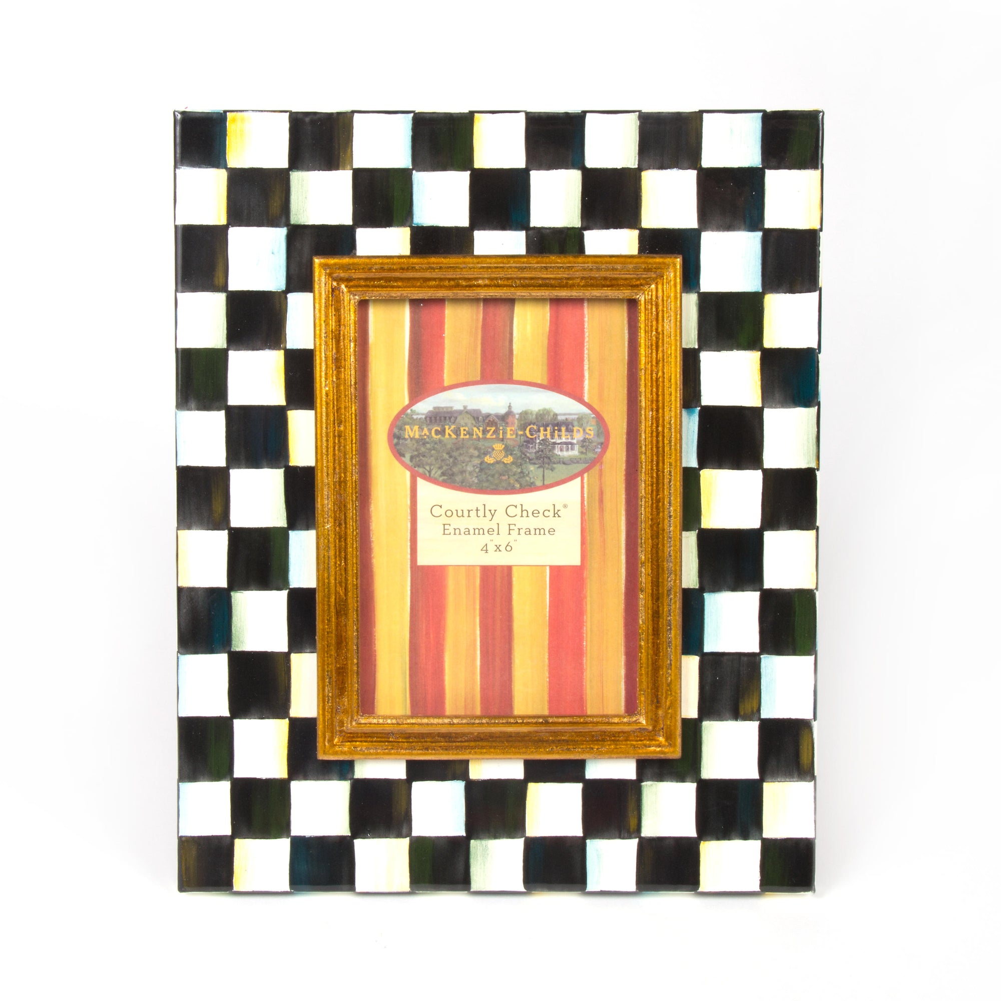 Courtly Check Enamel Frame - 4" x 6"