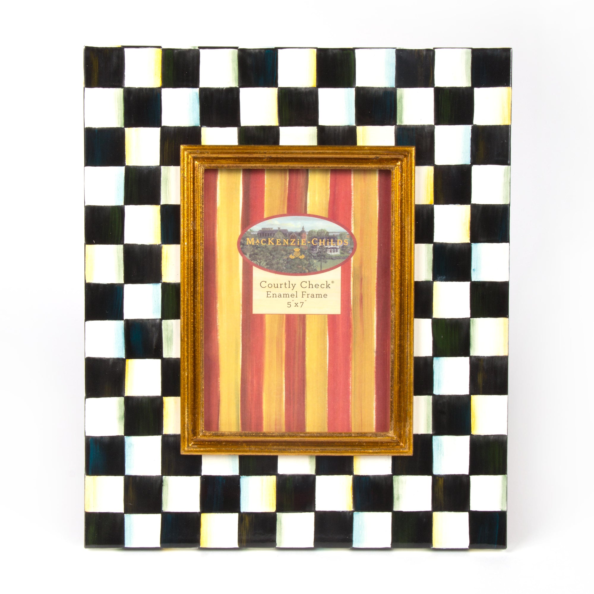 Courtly Check Enamel Frame - 5" x 7"