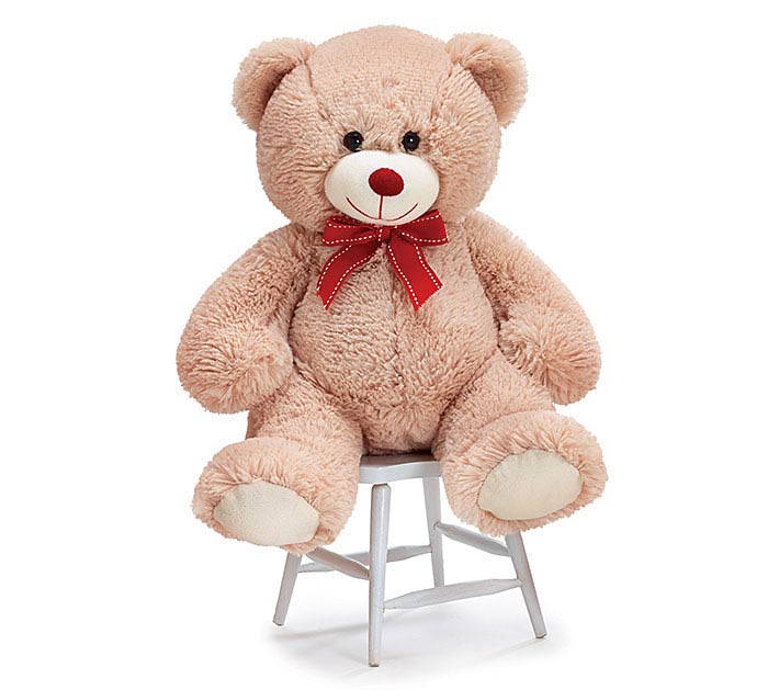 12&quot; Tan Valentine Bear with Red Bow
