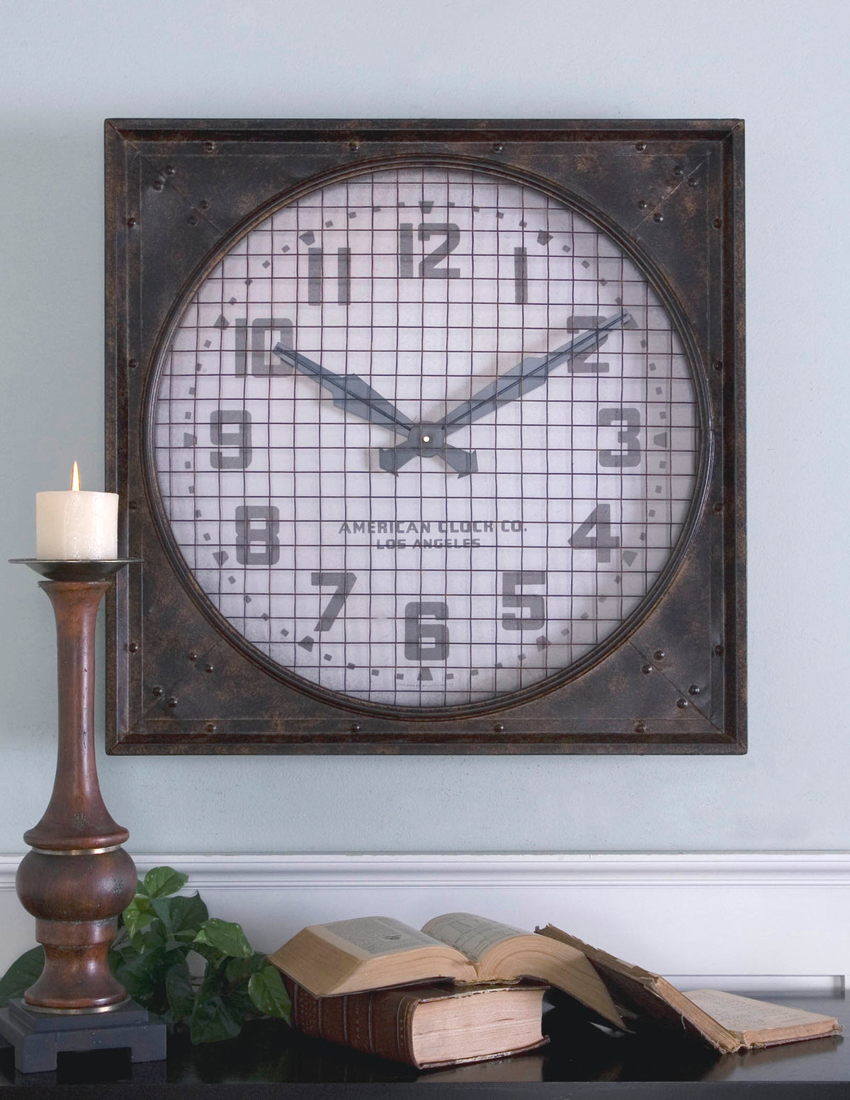 Warehouse Wall Clock with Grill