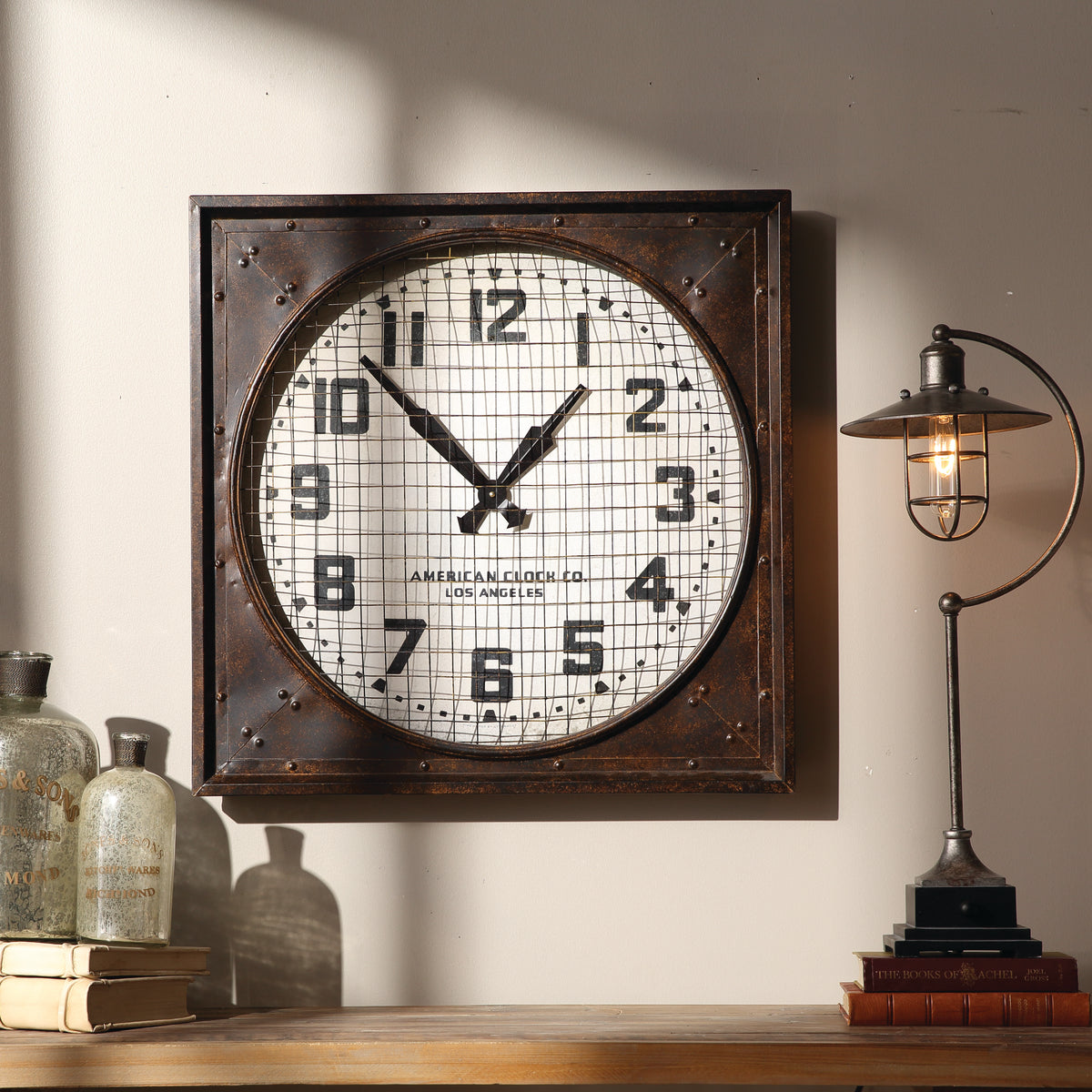 Warehouse Wall Clock with Grill