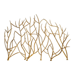 Gold Branches Decorative Fireplace Screen