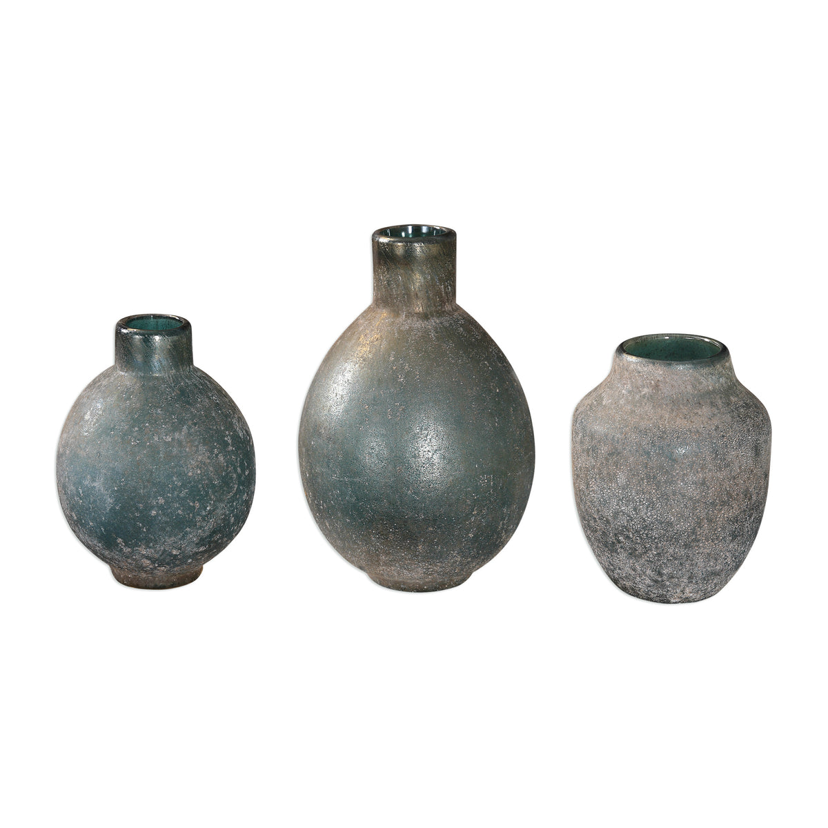 Mercede Weathered Blue-Green Vases S/3