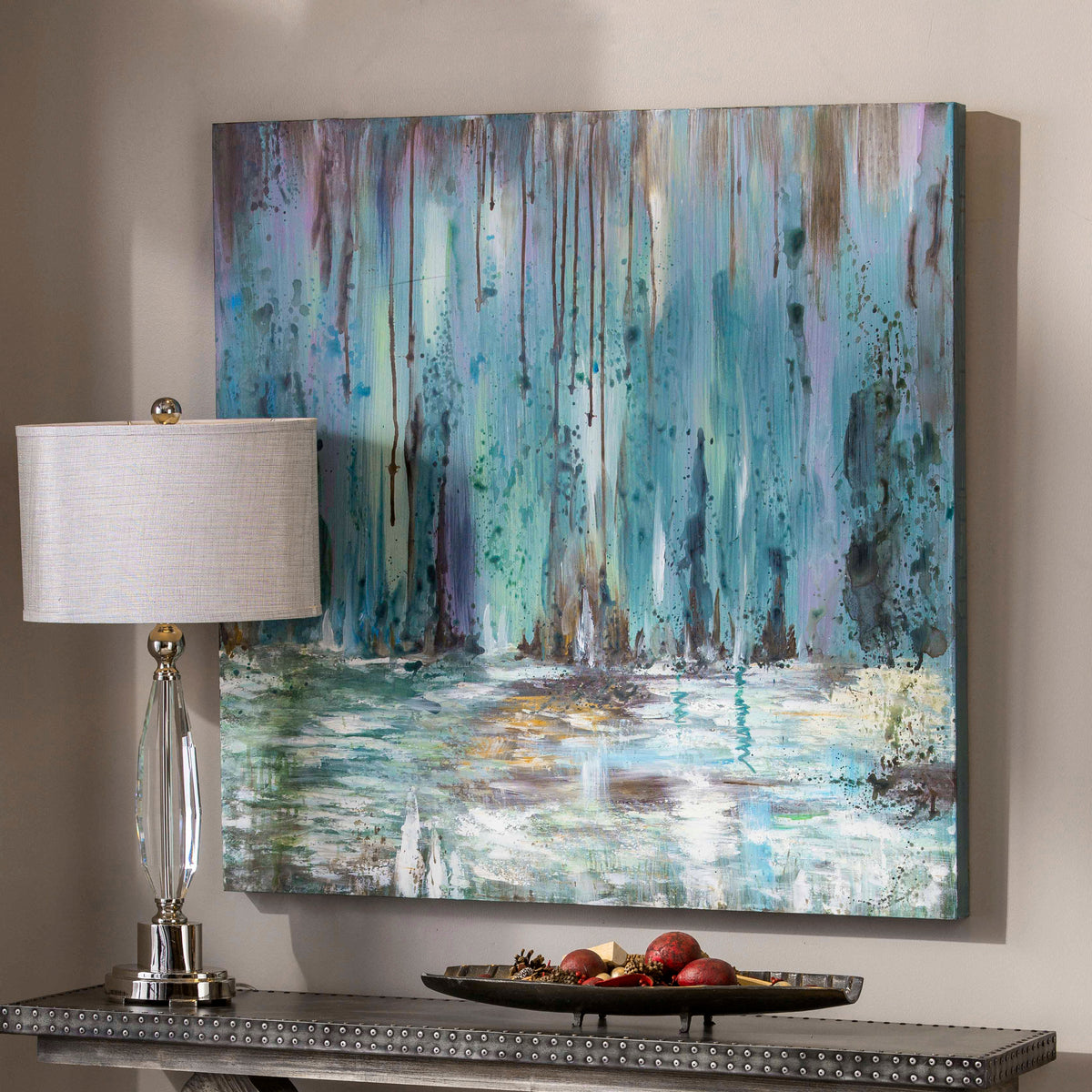 Blue Waterfall Hand Painted Canvas
