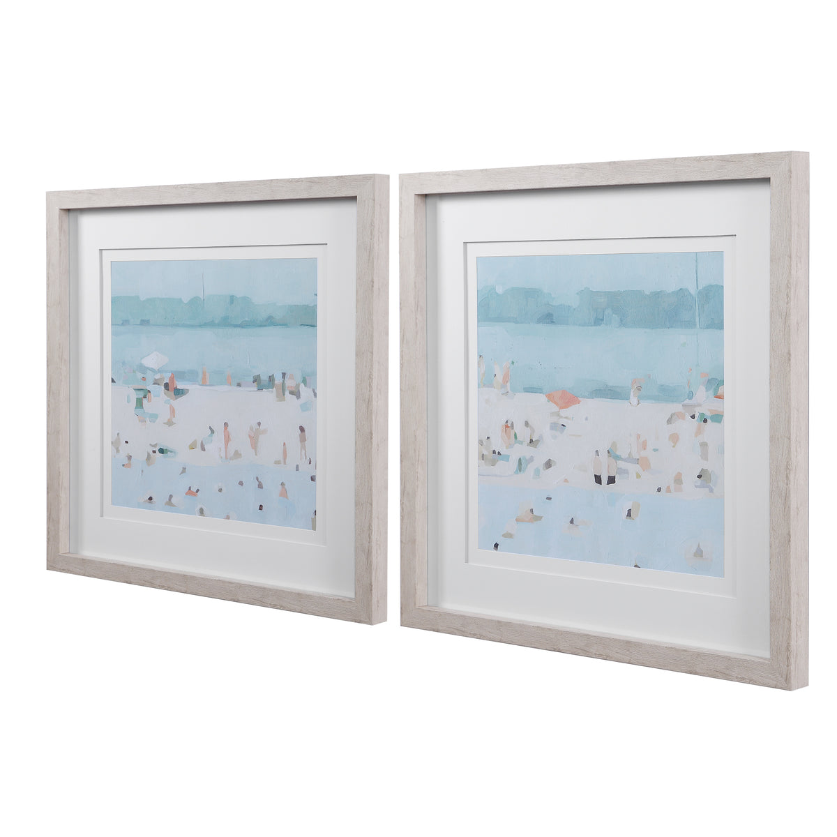 Sea Glass Sandbar Framed Prints, S/2