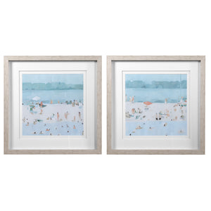 Sea Glass Sandbar Framed Prints, S/2