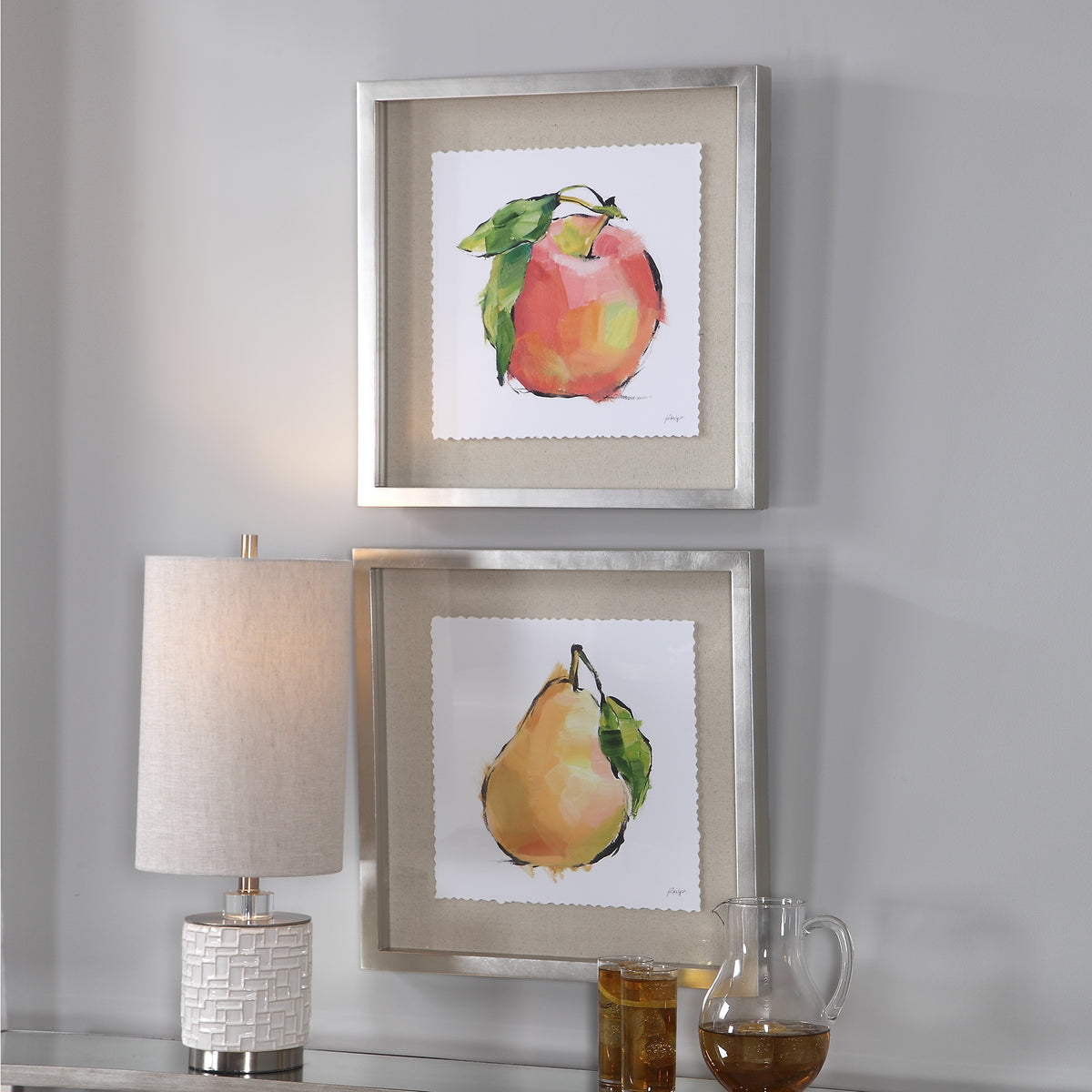 Designer Fruits Framed Prints, S/2