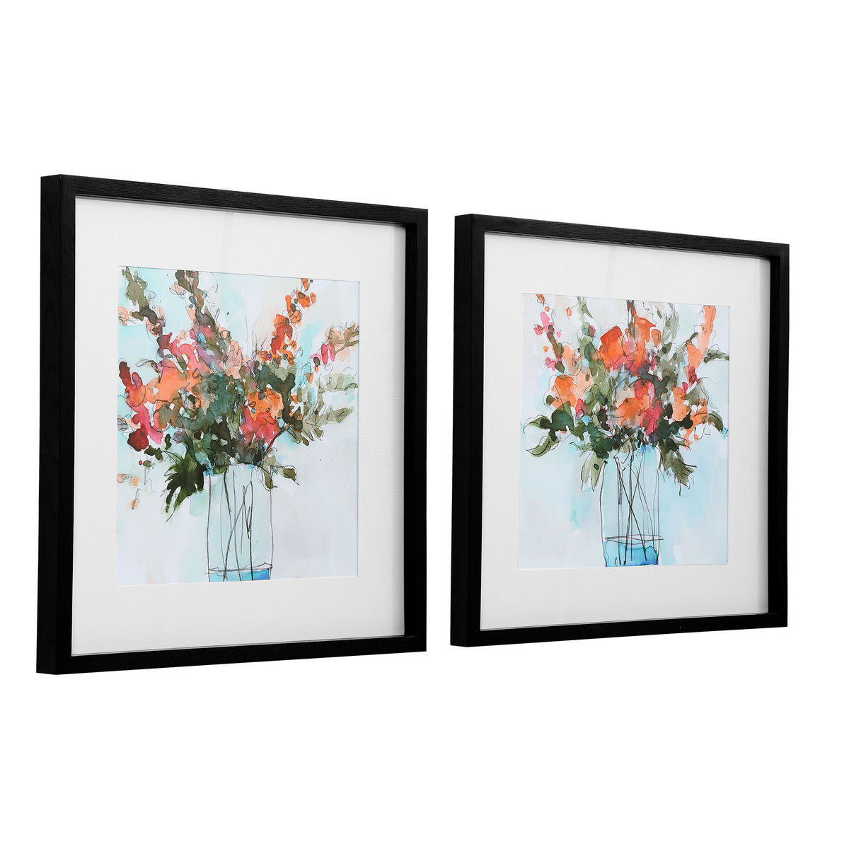 Fresh Flowers Framed Prints, S/2