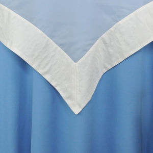 Dawn Blue - White Satin Tablecoth