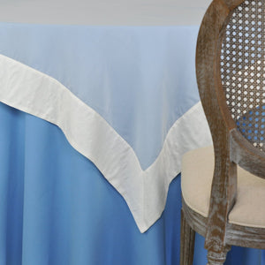 Dawn Blue - White Satin Tablecoth