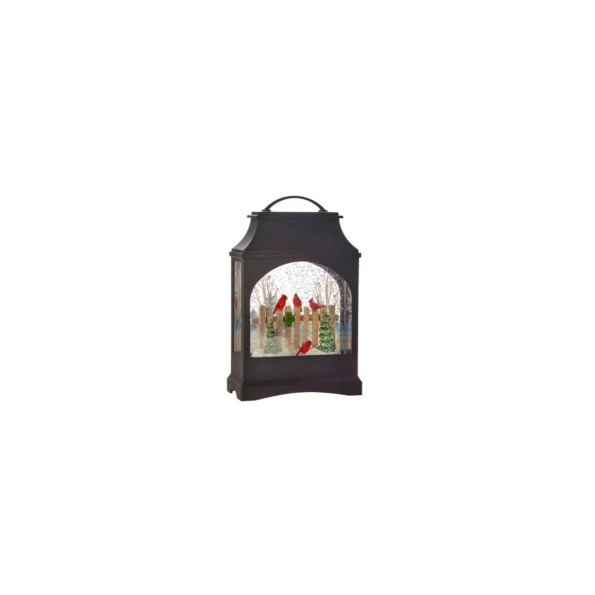 Cardinal On Fence Lighted Water Lantern
