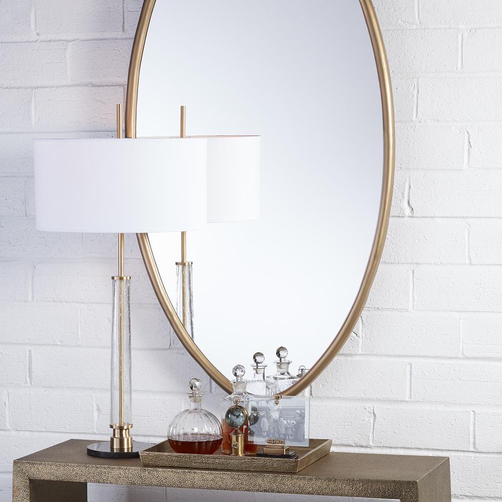 Ellipse Mirror Oval Antique Bronze