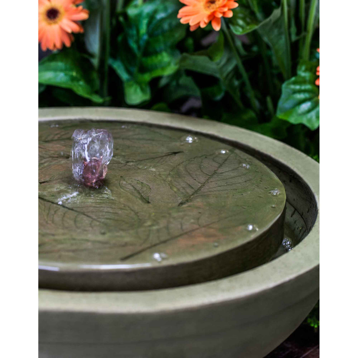 Hydrangea Leaves Garden Terrace Fountain