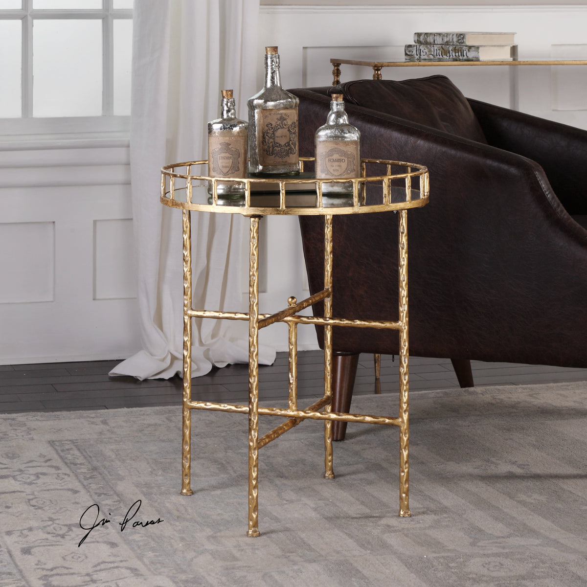 Tilly Bright Gold Accent Table