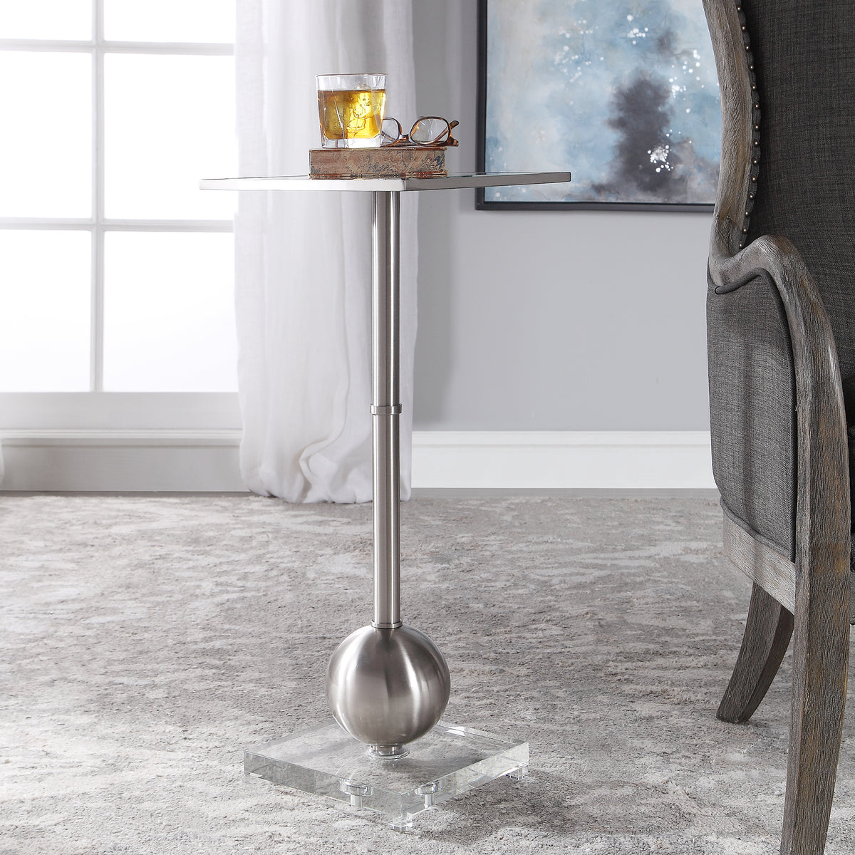 Laton Accent Table, Silver