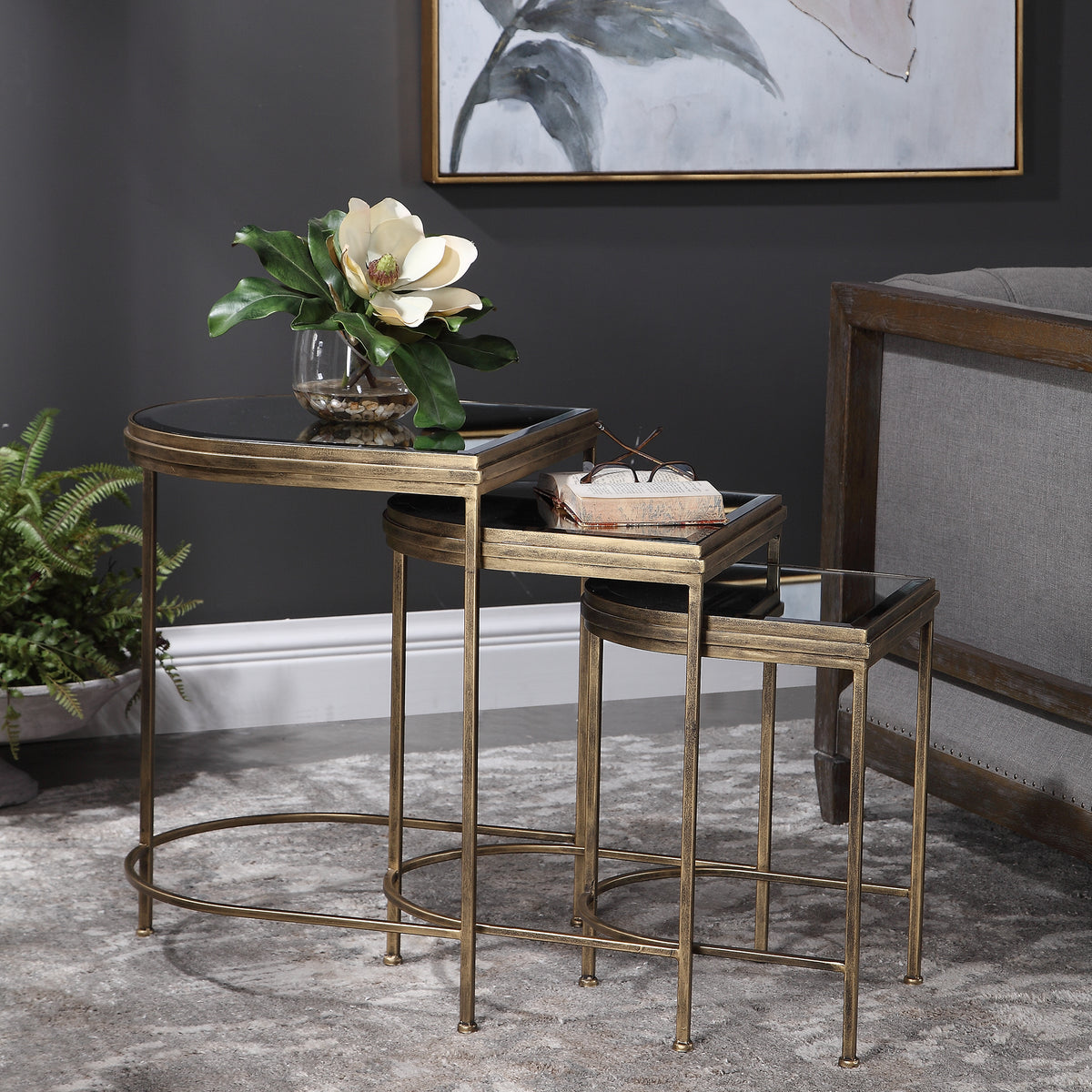 India Nesting Tables, S/3