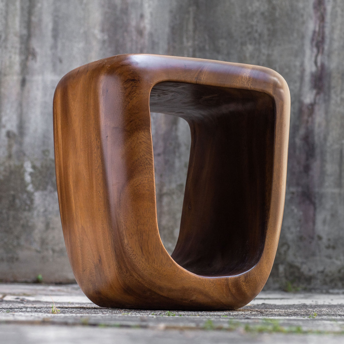 Loophole Wooden Accent Stool