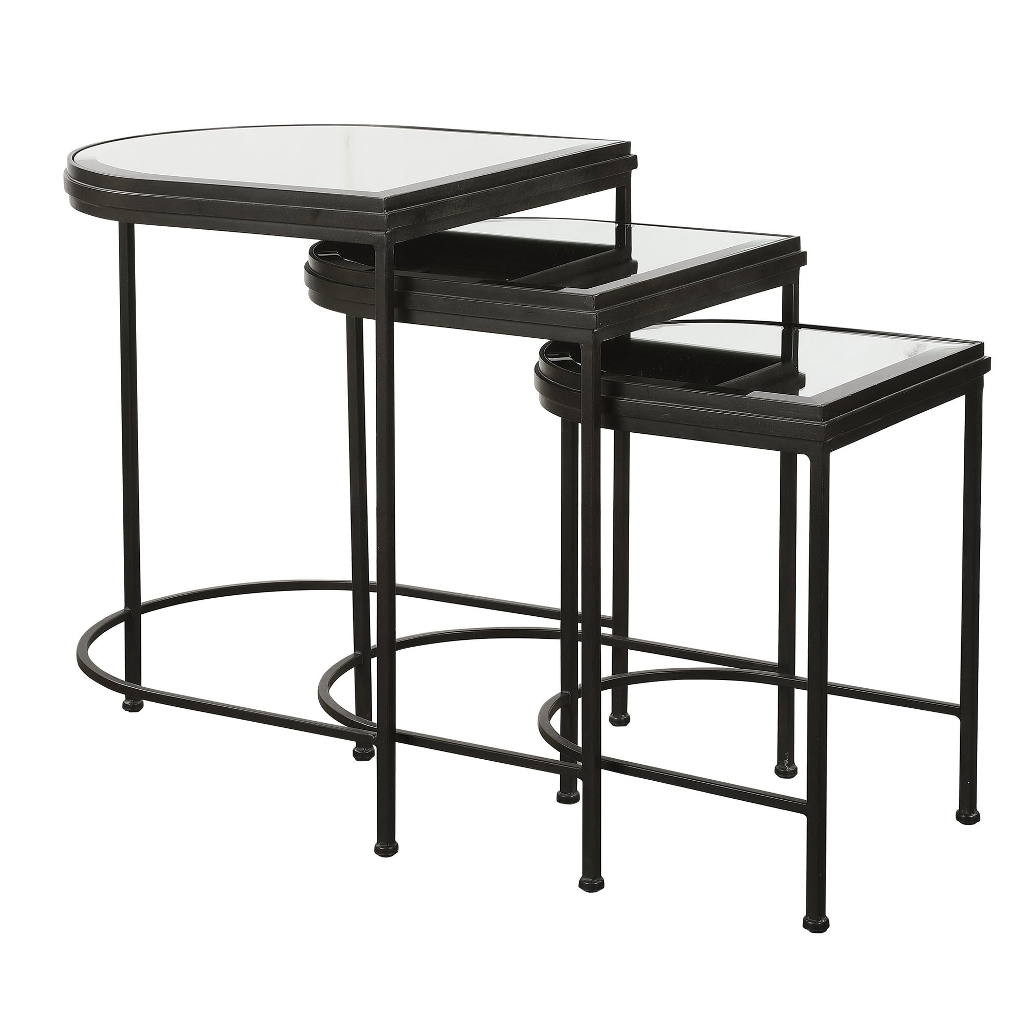 India Nesting Tables, Black, S/3