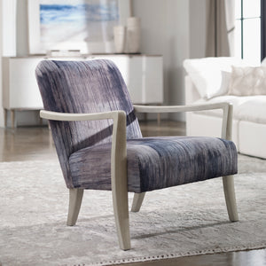Watercolor Gray Chenille Accent Chair