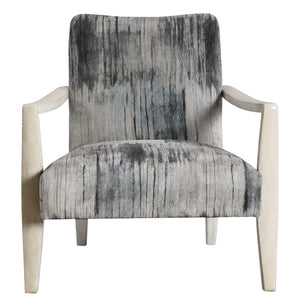 Watercolor Gray Chenille Accent Chair