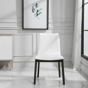 Delano White Armless Chair S/2