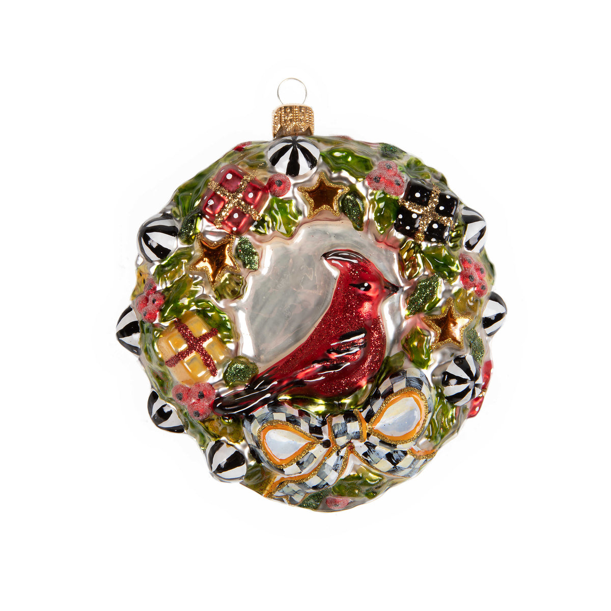 Glass Ornament - Jolly Dated Wreath
