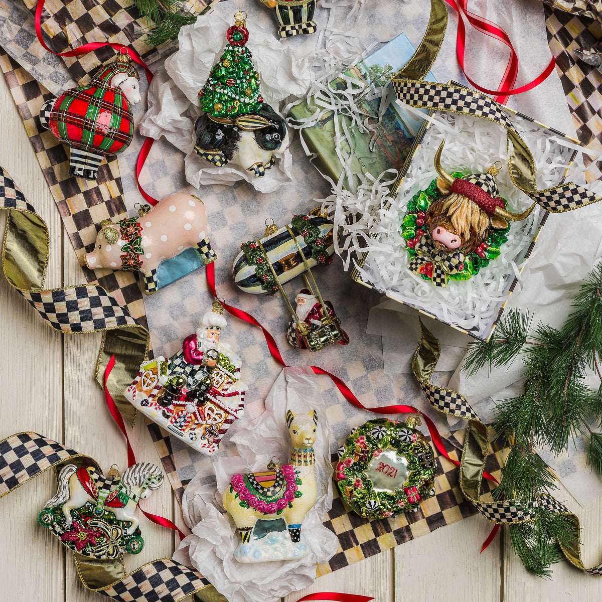 Glass Ornament - Jolly Dated Wreath