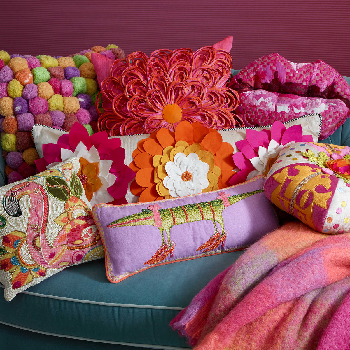 Groovy Flamingo Pillow