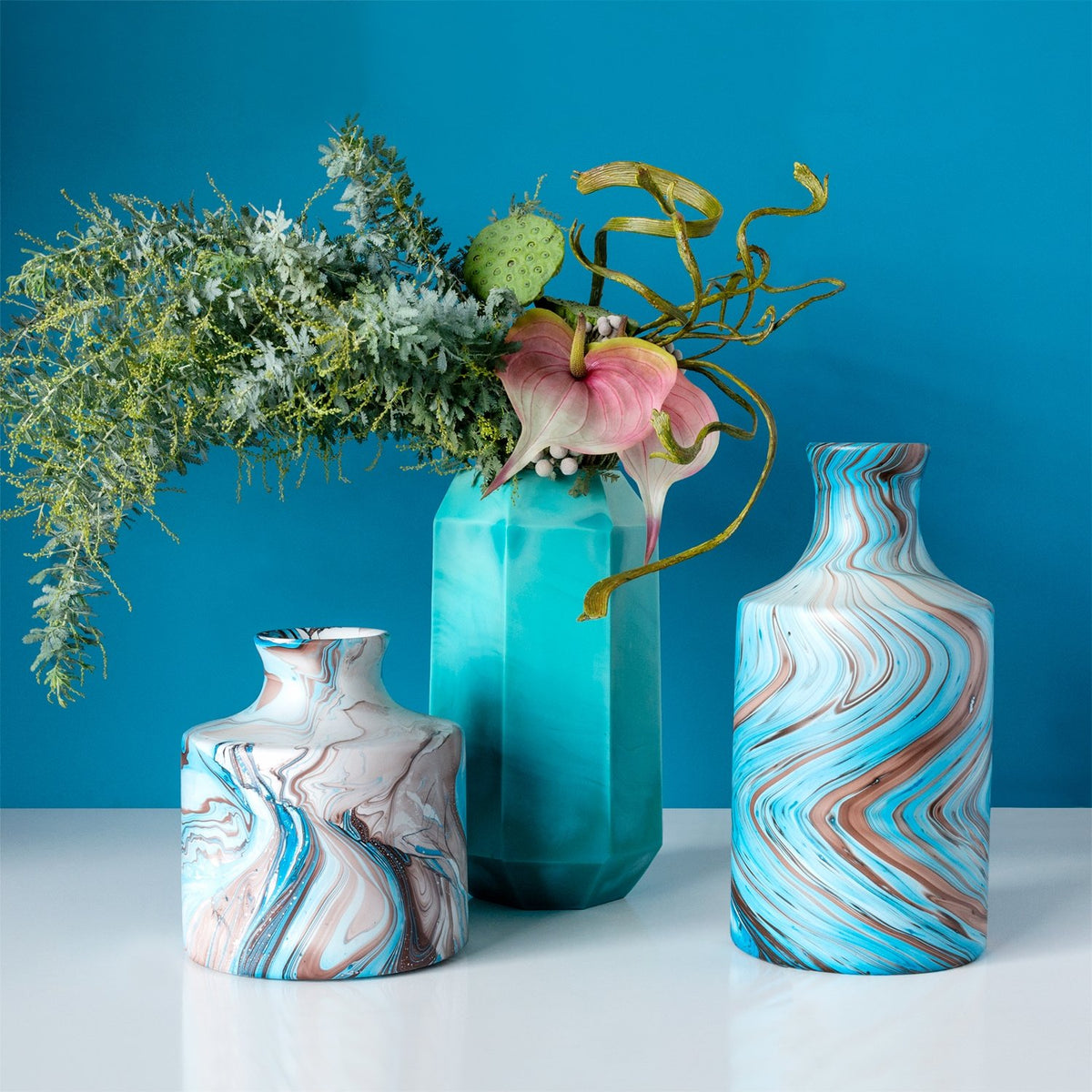 Aqua Glass Vase