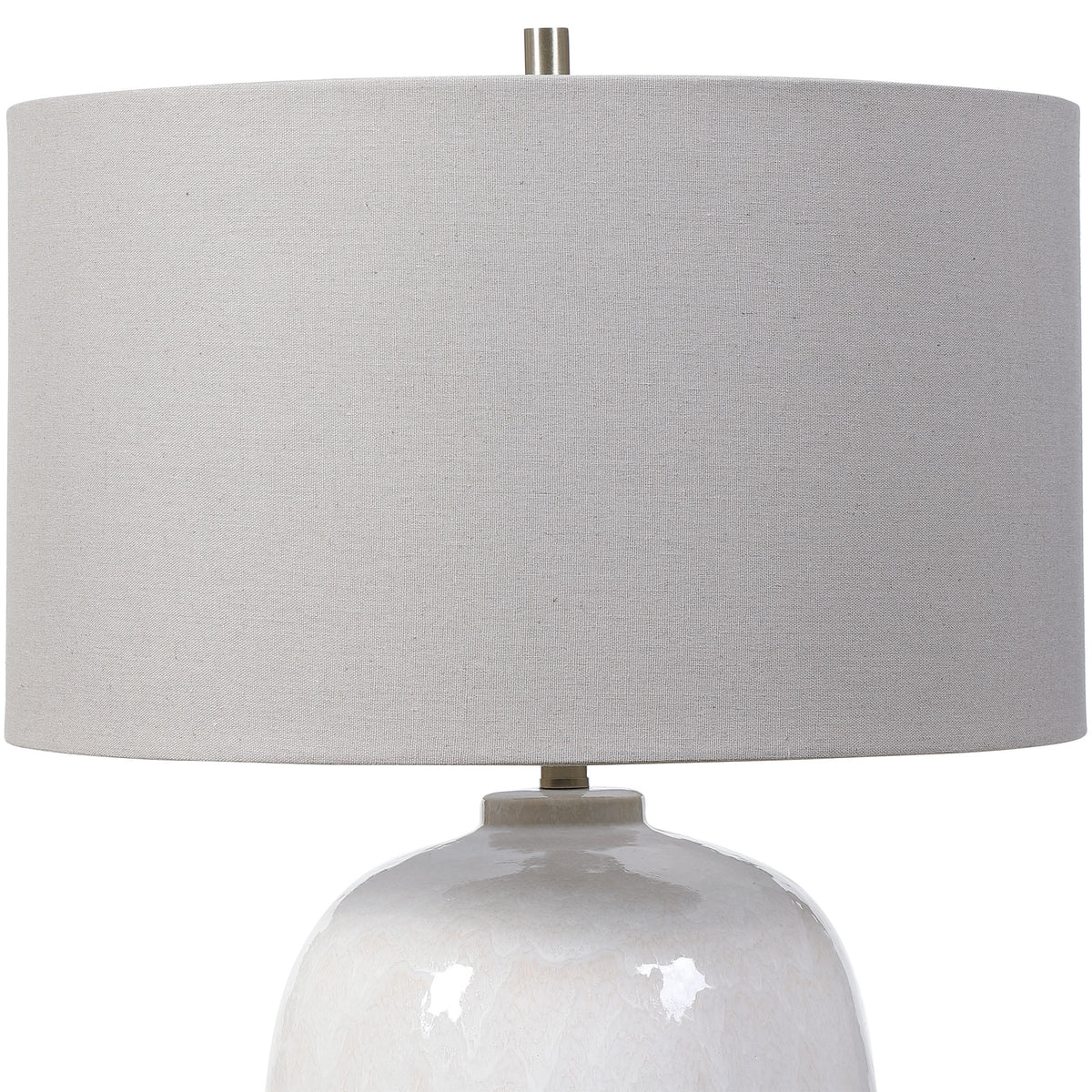 Winterscape White Glaze Table Lamp