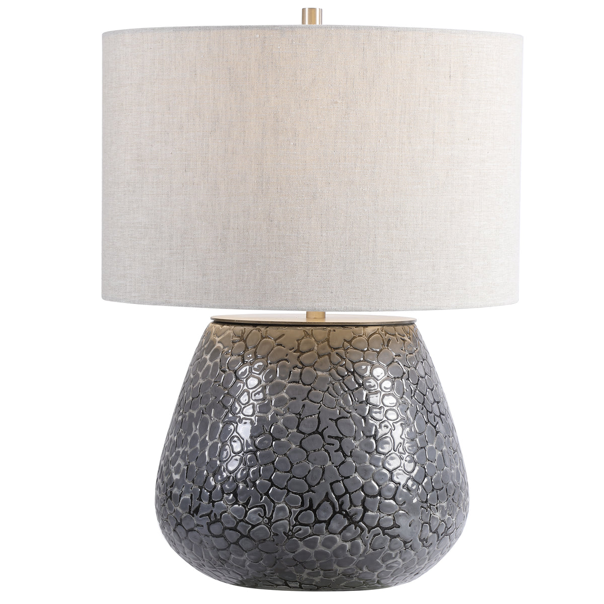 Pebbles Metallic Gray Table Lamp