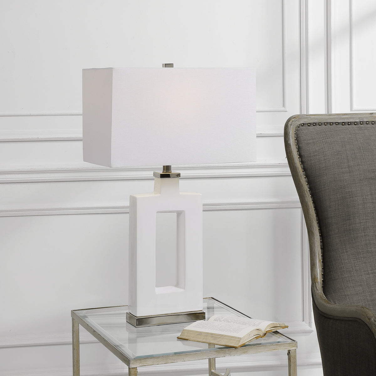 Entry Modern White Table Lamp