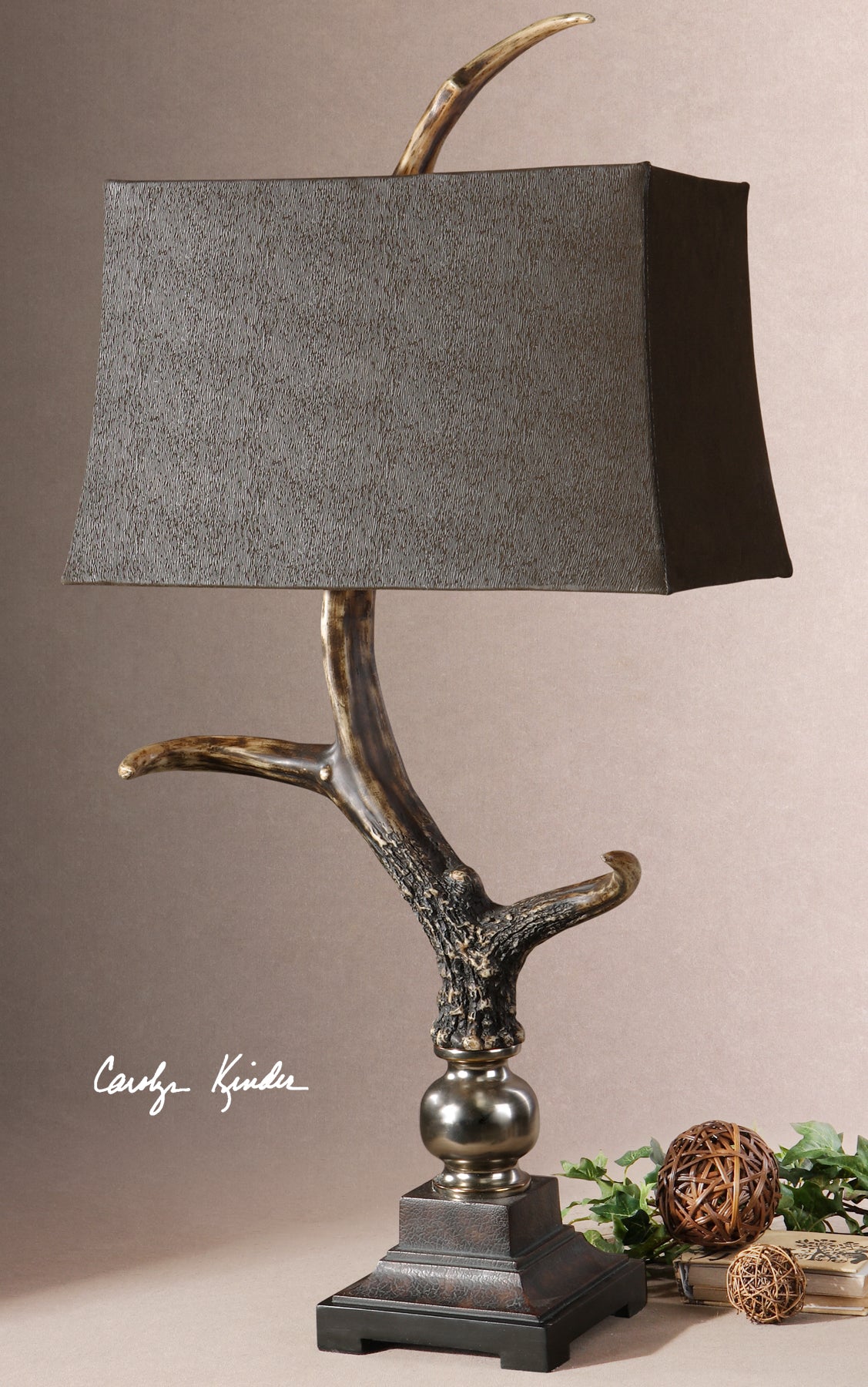 Stag Horn Dark Table Lamp